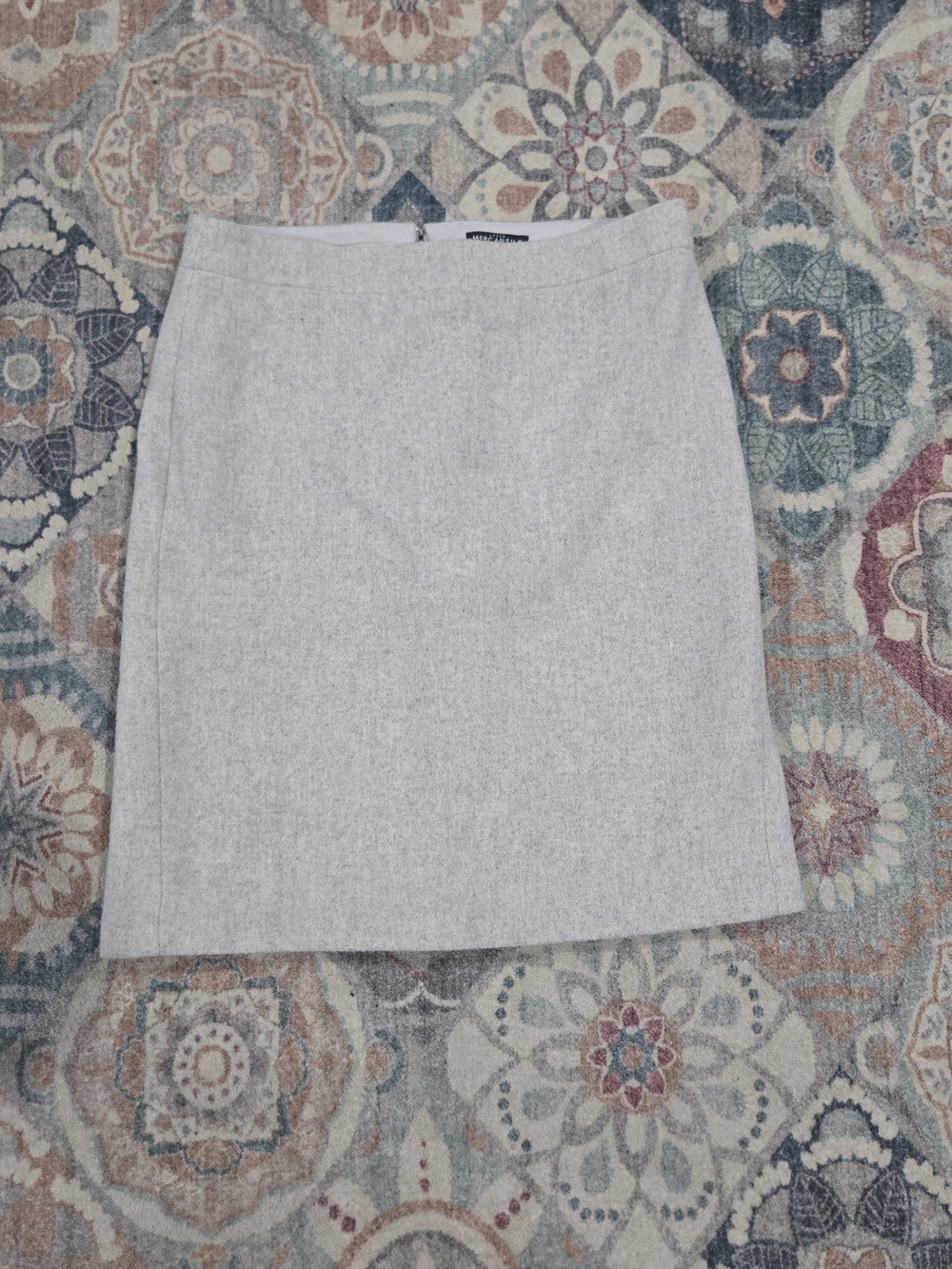 J. Crew Mercantile Gray Wool Blend Classic Preppy Corporate Pencil Skirt 4